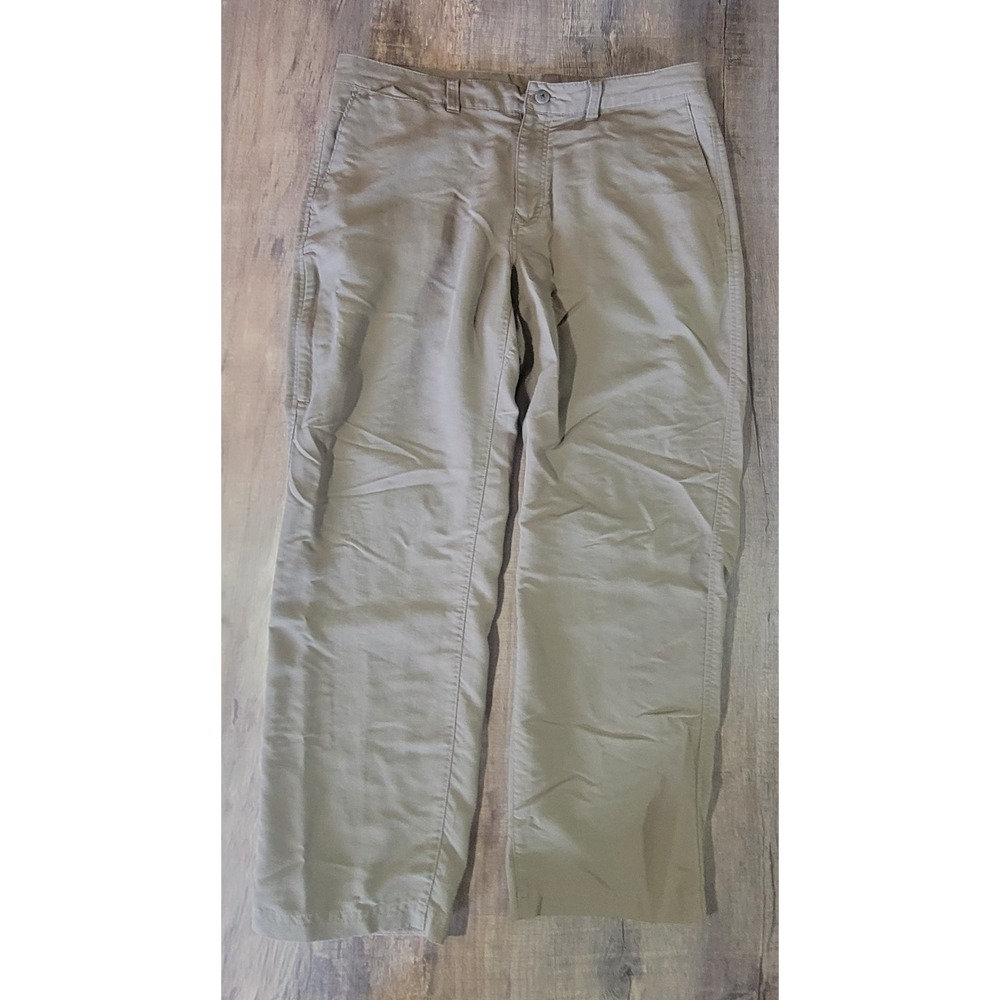 REI Co-Op Mens 36x30 Tech Hiking Pants‎ Green Outdoor Zip Pocket Trail Nature